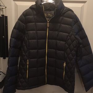 Michael Kors dark grey hooded down parka